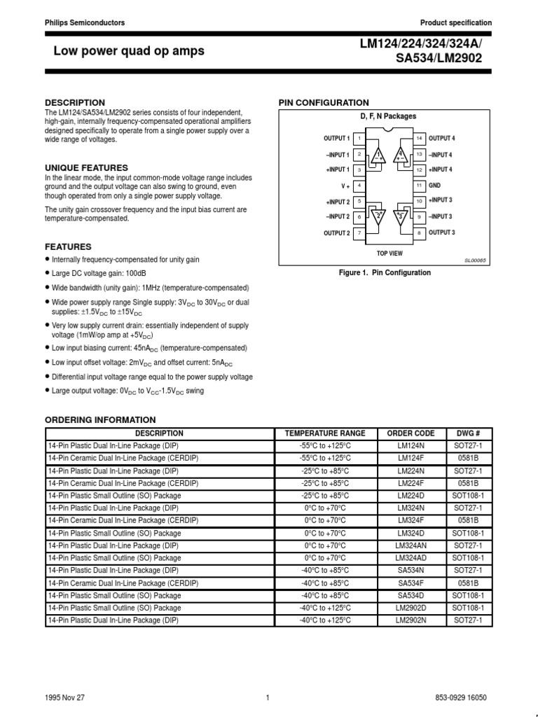 LM324 Datasheet PDF | PDF