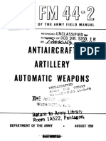 Fm44-2 Antiaircraft Artillery Automatic Weapons 1950