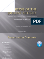 A Synopsis of The Journal Article