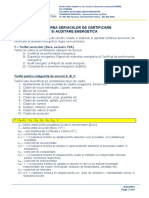 Tarifarea Serviciilor de Certificare Si Auditare Energetica