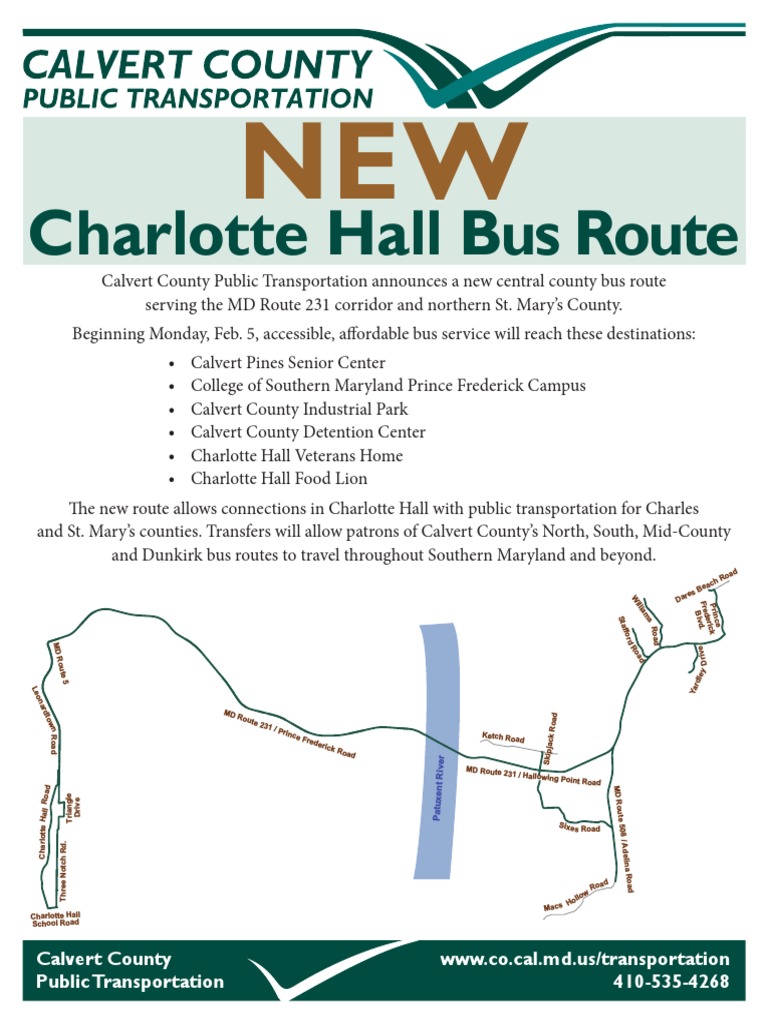 New Bus Route To Connect STS Riders To Calvert County PDF Calvert