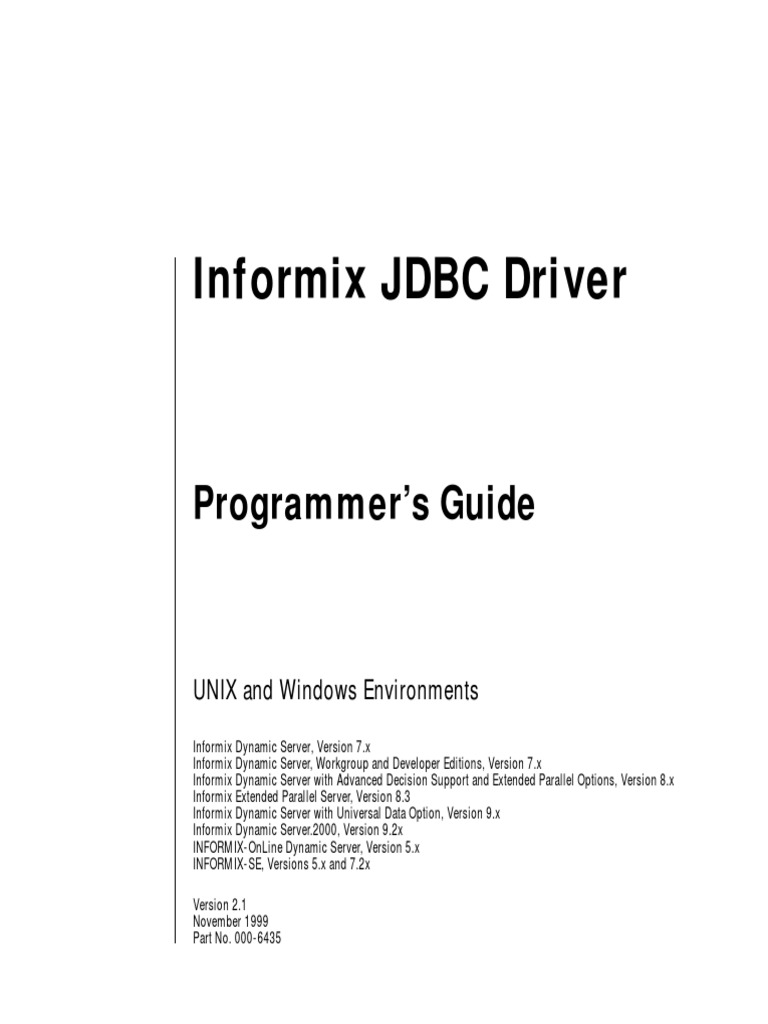 InformixJDBC PDF | PDF | Application Programming Interface | Java ...