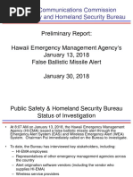 FCC's Preliminary Report On The Hawaii Emergency Management Agency’s False Ballistic Missile Alert