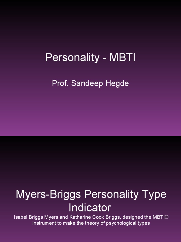 HRM II - Session 2 - Personality - MBTI | PDF | Extraversion And ...
