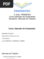 2° Aula Mercado de Trabalho - PRONATEC