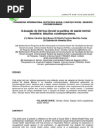 A atuação do Assistente Social no na Saúde Mental