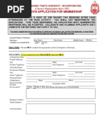 Membership Application Pdf Fraternities And Sororities Identity Document