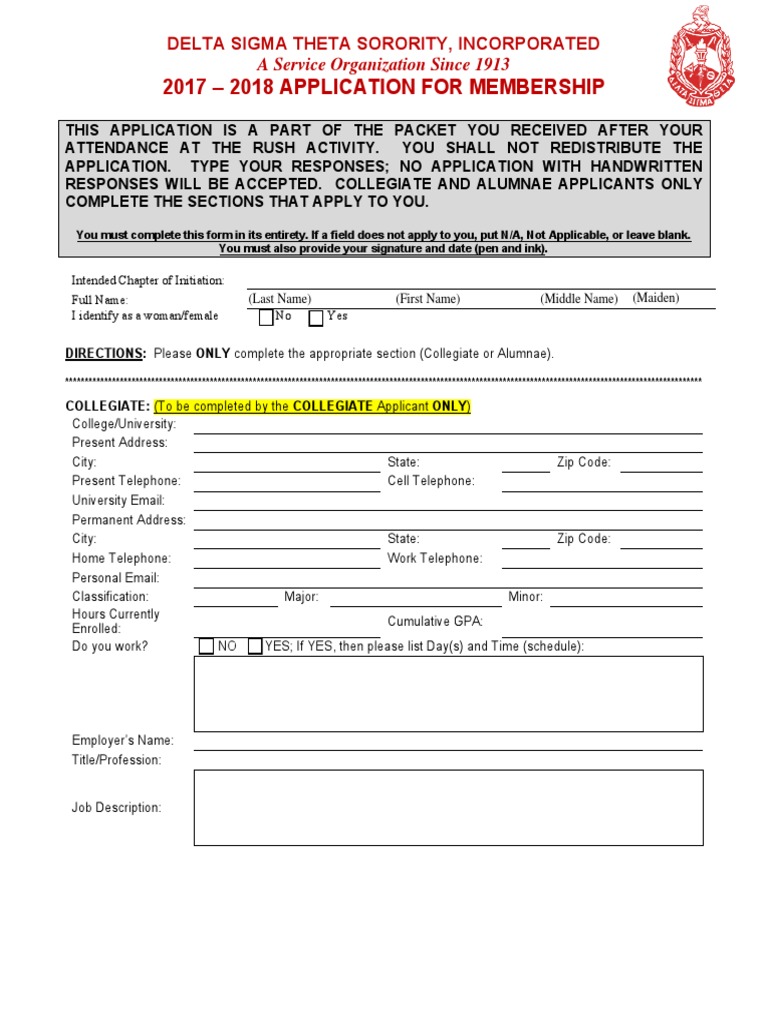 Membership Application Pdf Fraternities And Sororities Identity Document