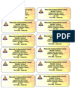 Sticker Template Report Card 7A1