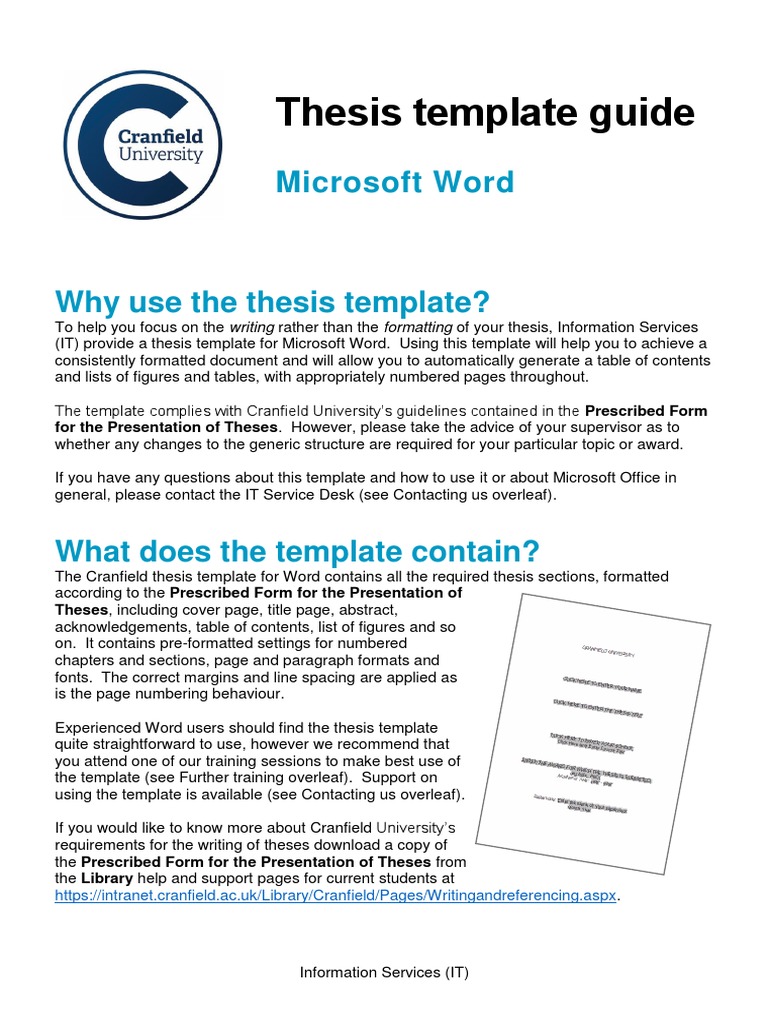 Word Thesis Template For Word  PDF  Thesis  Microsoft Word