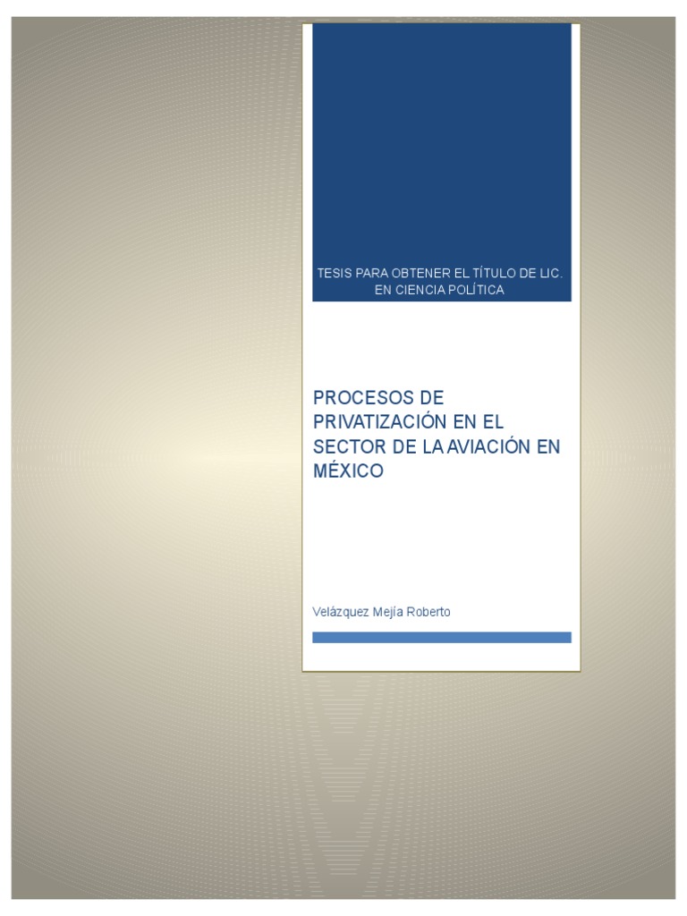 Privatización de la Aviación en México | PDF | Monetarismo | Neoliberalismo