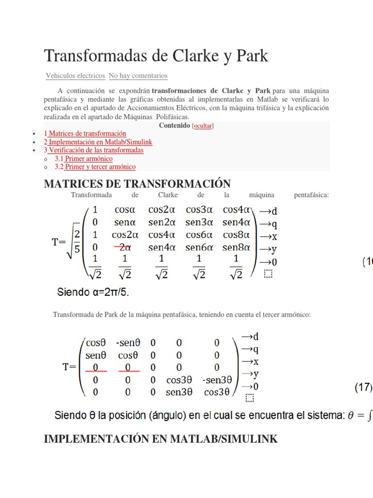 Transformadas de Clarke y Park | PDF | Armónico | Física