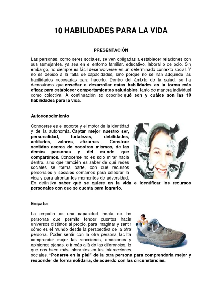 10 Habilidades Esenciales para la Vida | PDF | Las emociones | Aprendizaje