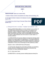 2010 Labor Law Bar Questions and Answers