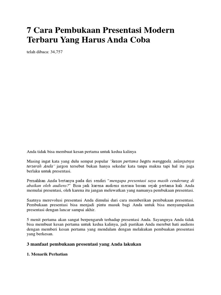 7 Cara Pembukaan Presentasi Modern Terbaru Yang Harus Anda Coba