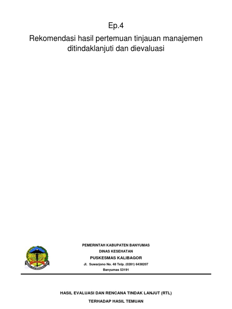 Evaluasi dan Rencana Tindak Lanjut Kesehatan | PDF