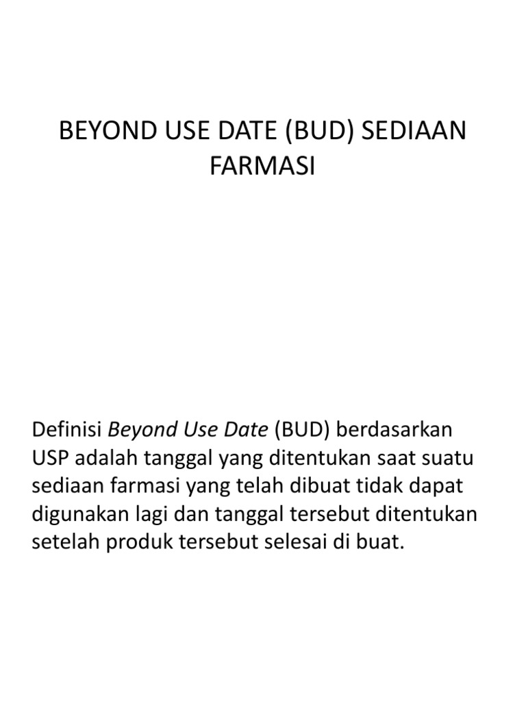Beyond Use Date (Bud) Sediaan Farmasi | PDF