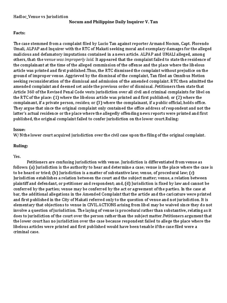 Civpro III e F Venue Pleadings 3 1 | PDF | Foreclosure | Lawsuit