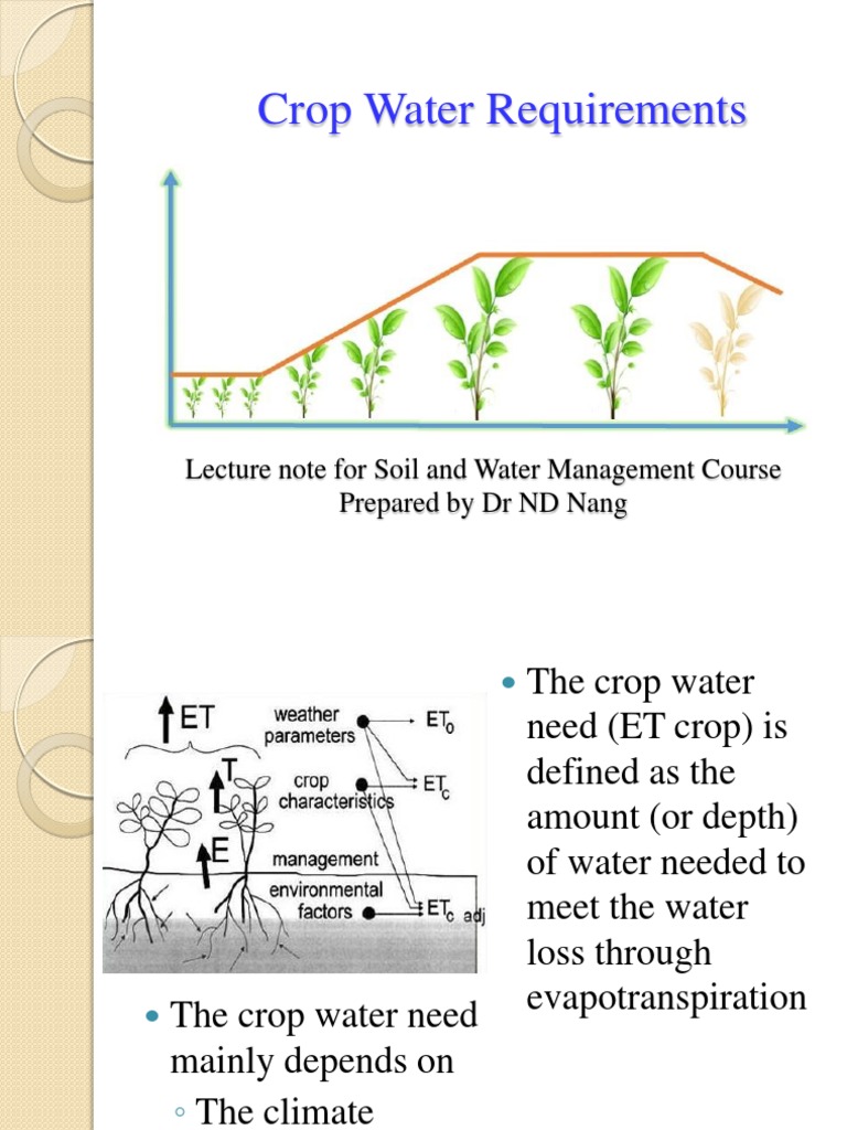 Crop Water Requirement Calculations | PDF | Evapotranspiration | Soil