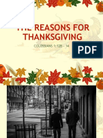 The Reasons For Thanksgiving