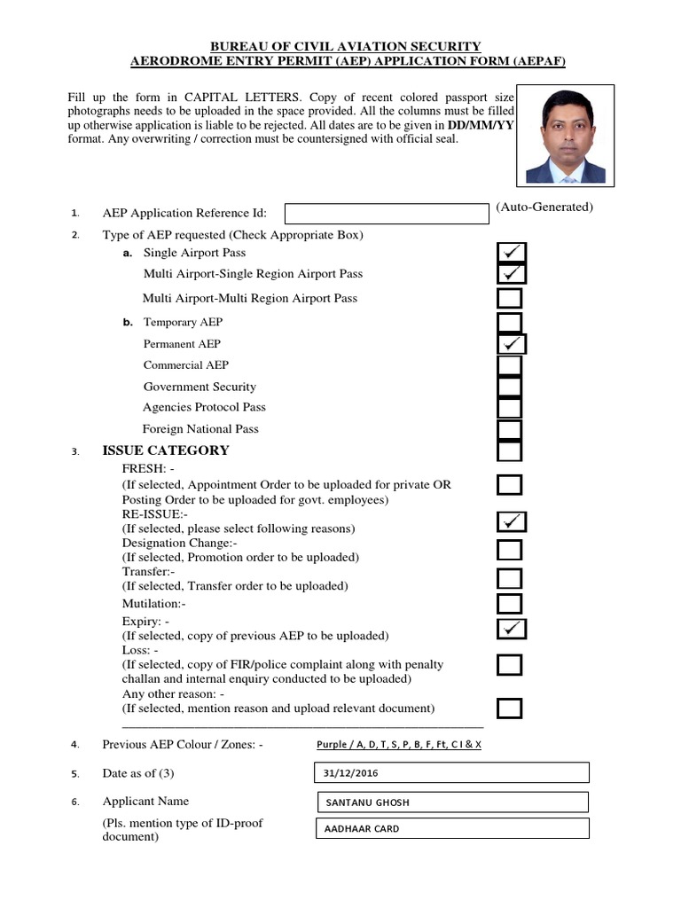 Aep Application Form PDF National Security Government And Personhood