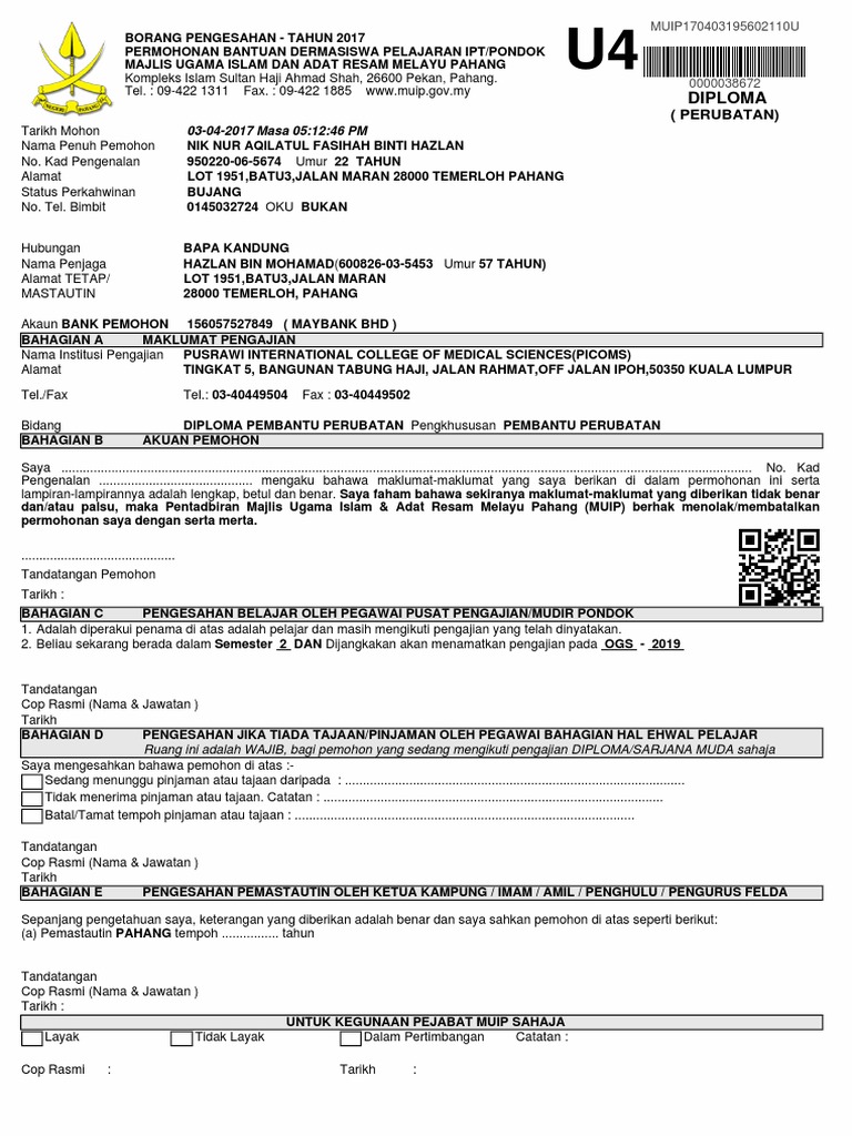 Borang Pengesahan Zakatpengajian Pdf