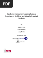 Teacher's Manual For Adapting Science Experiments For Blind and Visually Impaired Students