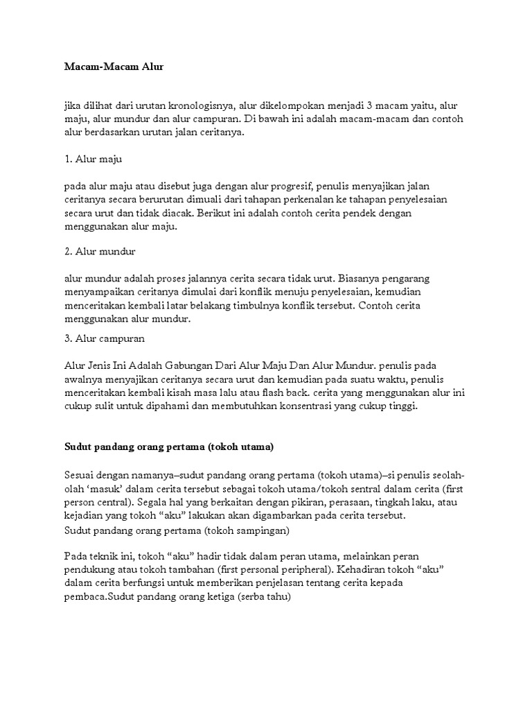 Contoh Cerita Alur Maju Cara Golden