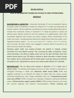 Download Role of Information Technology in Health Care System in India by Neeraj Sharma SN37040284 doc pdf