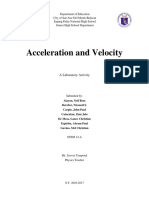 Acceleration and Velocity: A Laboratory Activity