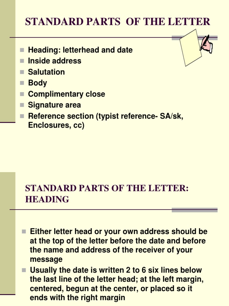 Standard Parts of The Letter | PDF | Punctuation