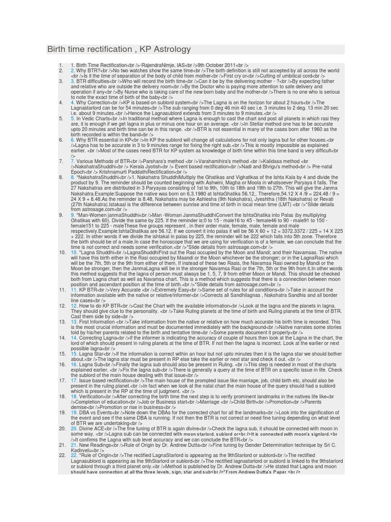 Birth Time Rectification PDF Astrology Ancient Astronomy