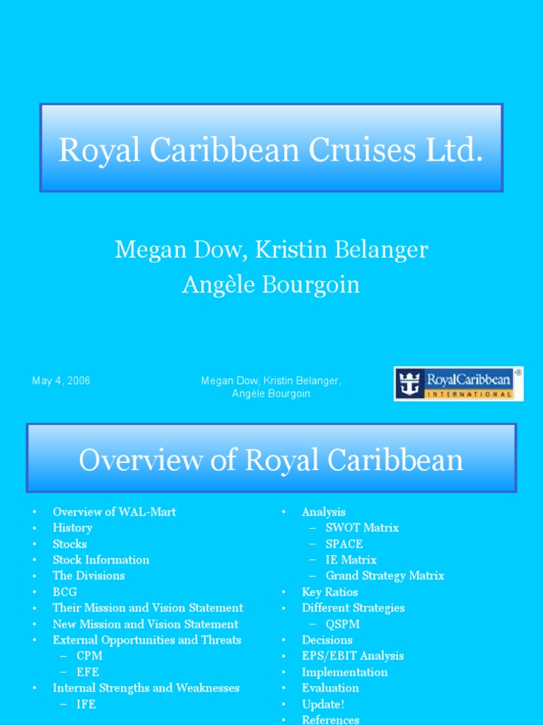 Royal Caribbean Cruises Ltd Pdf Cruise Ship Economy Of The United