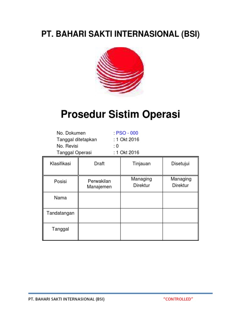 Prosedur Operasi PT BSI: Manajemen Sumber Daya | PDF | Technology ...
