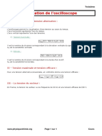 Utilisation de L'oscilloscope: I - Visualisation D'une Tension Alternative