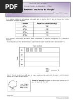 Exercícios Estatistica Provas de Aferição
