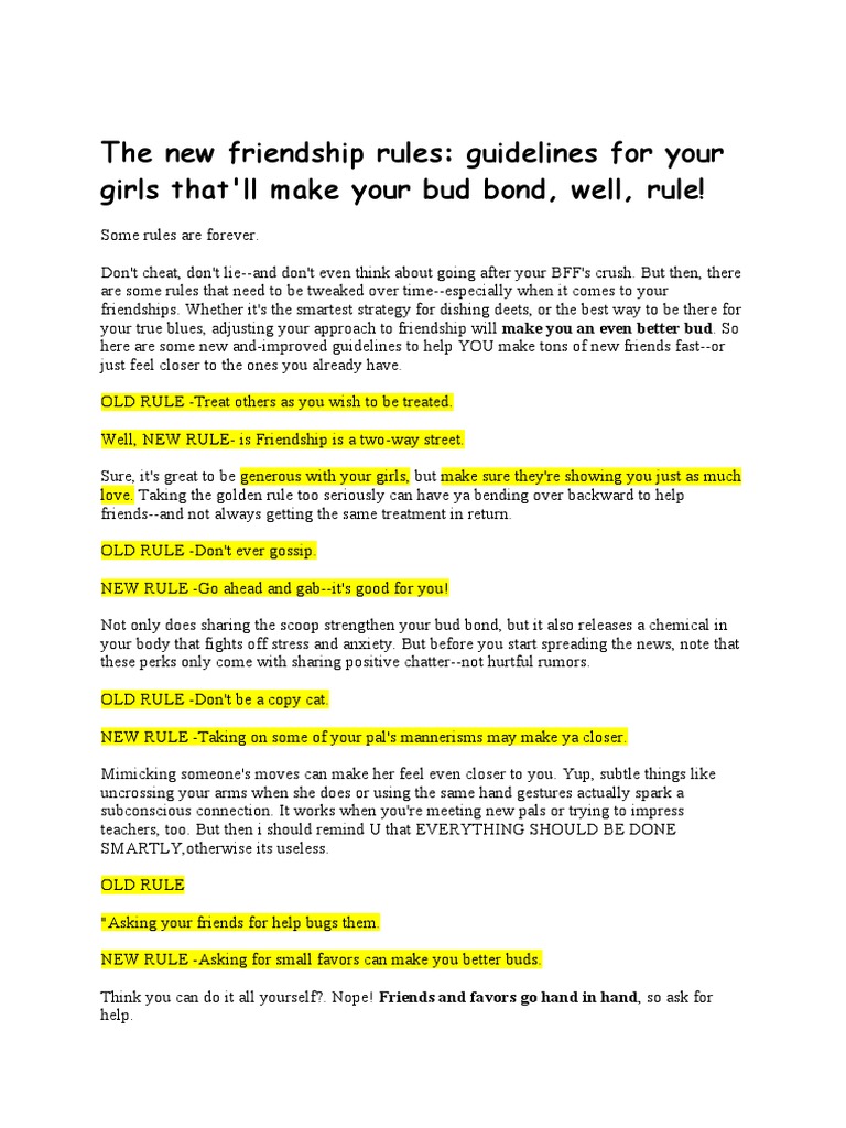 The New Friendship Rules | PDF | Self-Improvement | Wellness