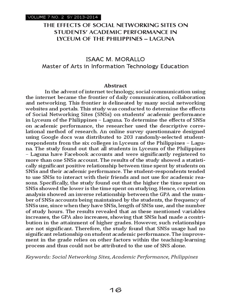 Impact of Social Media on Student Grades | PDF | Social Networking ...