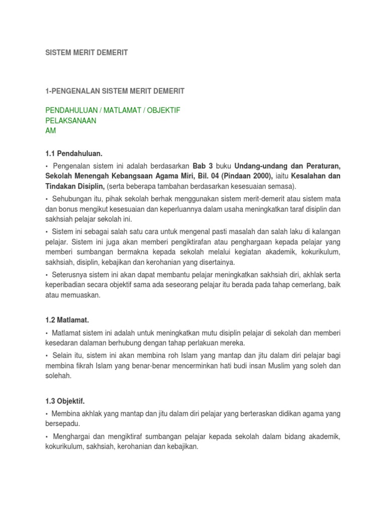 Sistem Merit Demerit Pdf