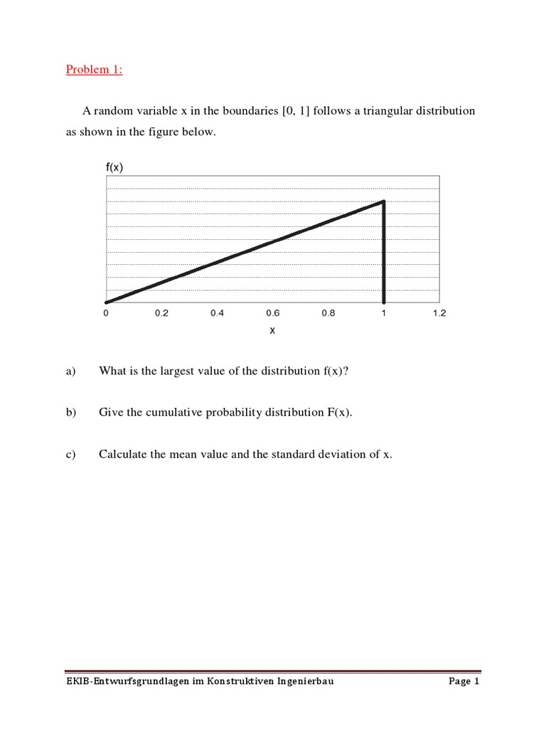 Problem 1 - Saftey and Reliability | PDF | Probability Density Function ...