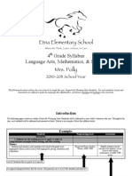 Etna Elementary School 4 Grade Syllabus Language Arts, Mathematics, & Science Mrs. Polly