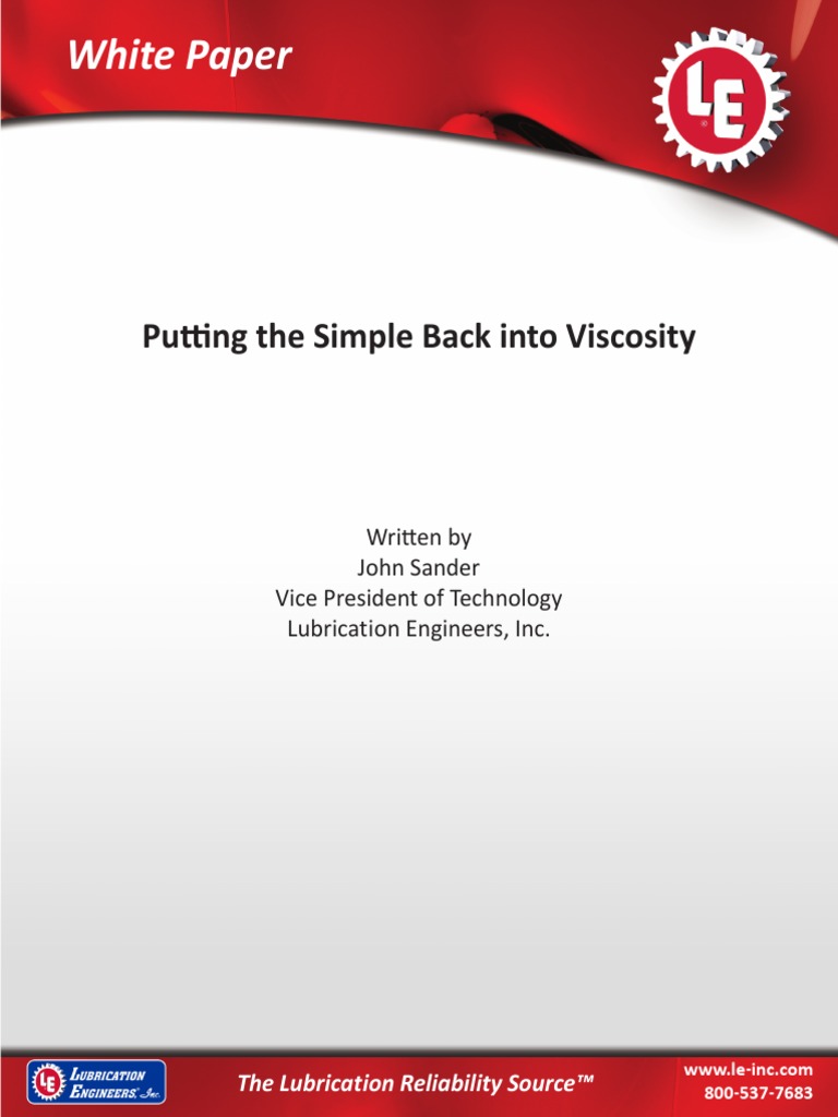 White Paper: Putting The Simple Back Into Viscosity | PDF | Motor Oil ...