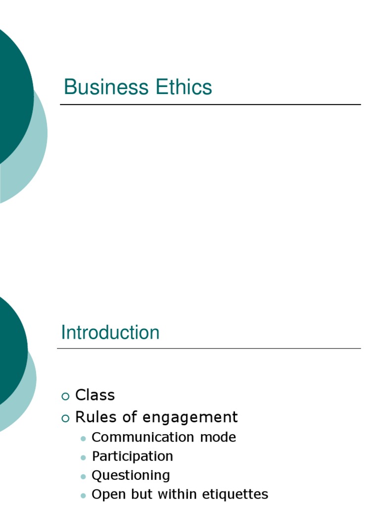 Business Ethics - Chapter 1 | PDF | Business Ethics | Bribery