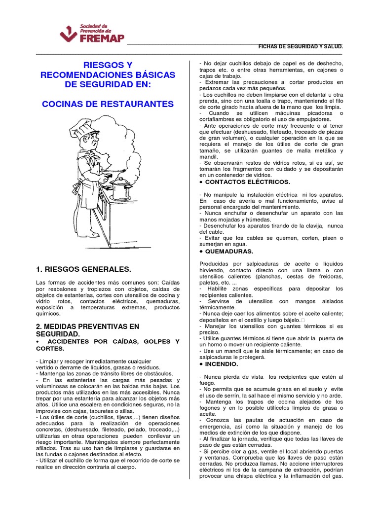 Seguridad en Cocinas de Restaurantes | PDF | Estufa de cocina | Gases