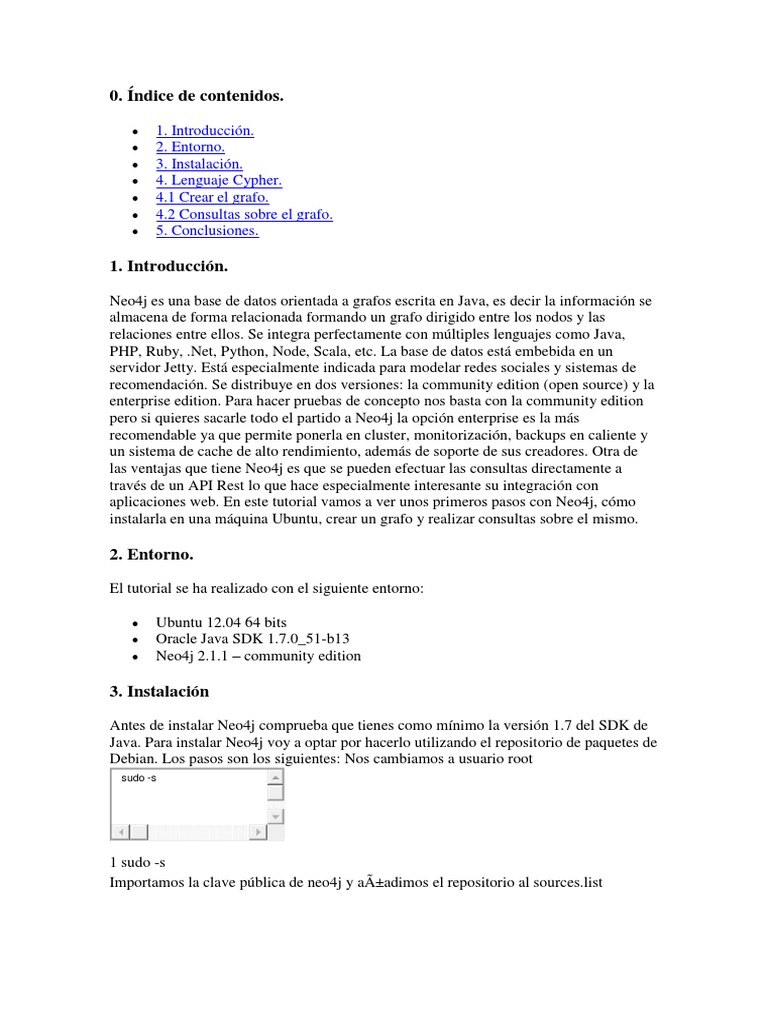 Tutorial de Instalación y Uso de Neo4j | PDF | Java (lenguaje de ...