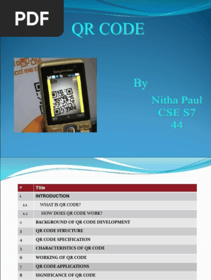 Qr Code Seminar Report And Ppt Free Download