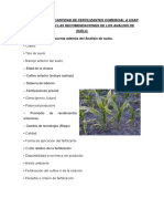 23. Cálculo de Cantidad de Fertilizantes Comercial a Usar Basándose en Las Recomendaciones de Los Análisis de Suelo