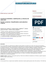 Cerámicas Dentales: Clasificación y Criterios de Selección