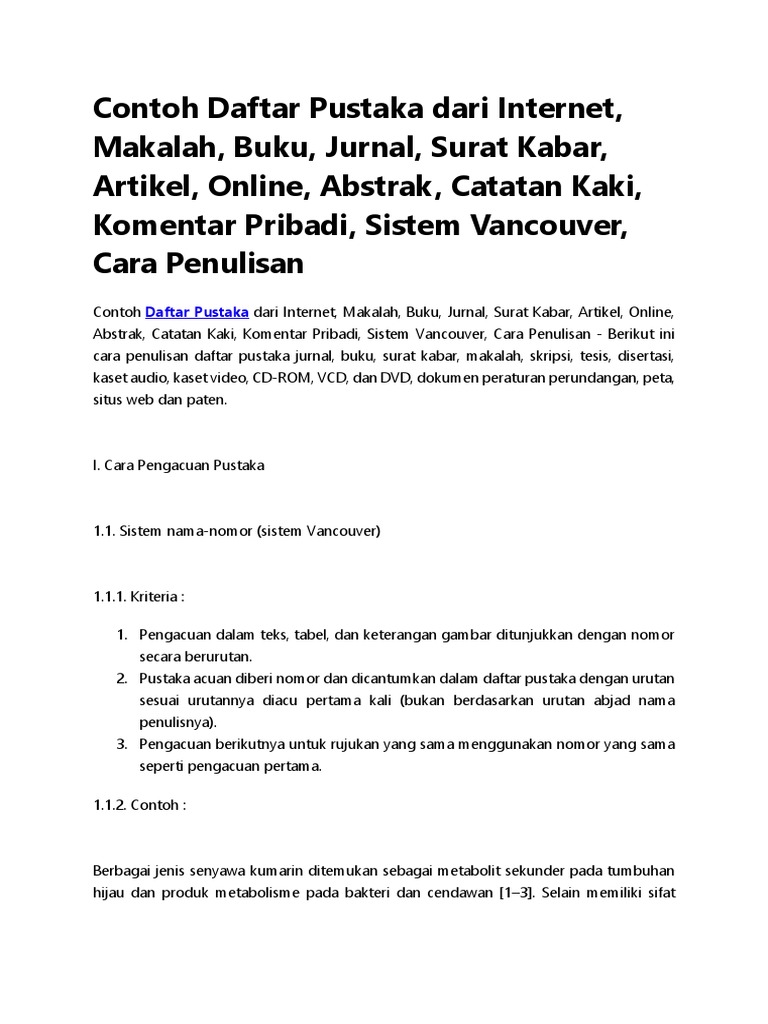 Contoh Daftar Pustaka Dari Jurnal Internet - Simak Gambar 