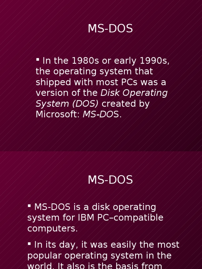 Ms Dos | PDF | Dos | Operating System